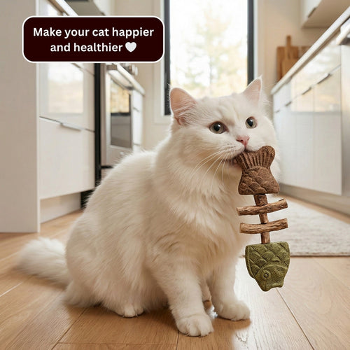 Fish Bone Catnip & Silver Leaf Chew