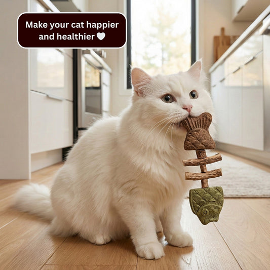 Fish Bone Catnip & Silver Leaf Chew