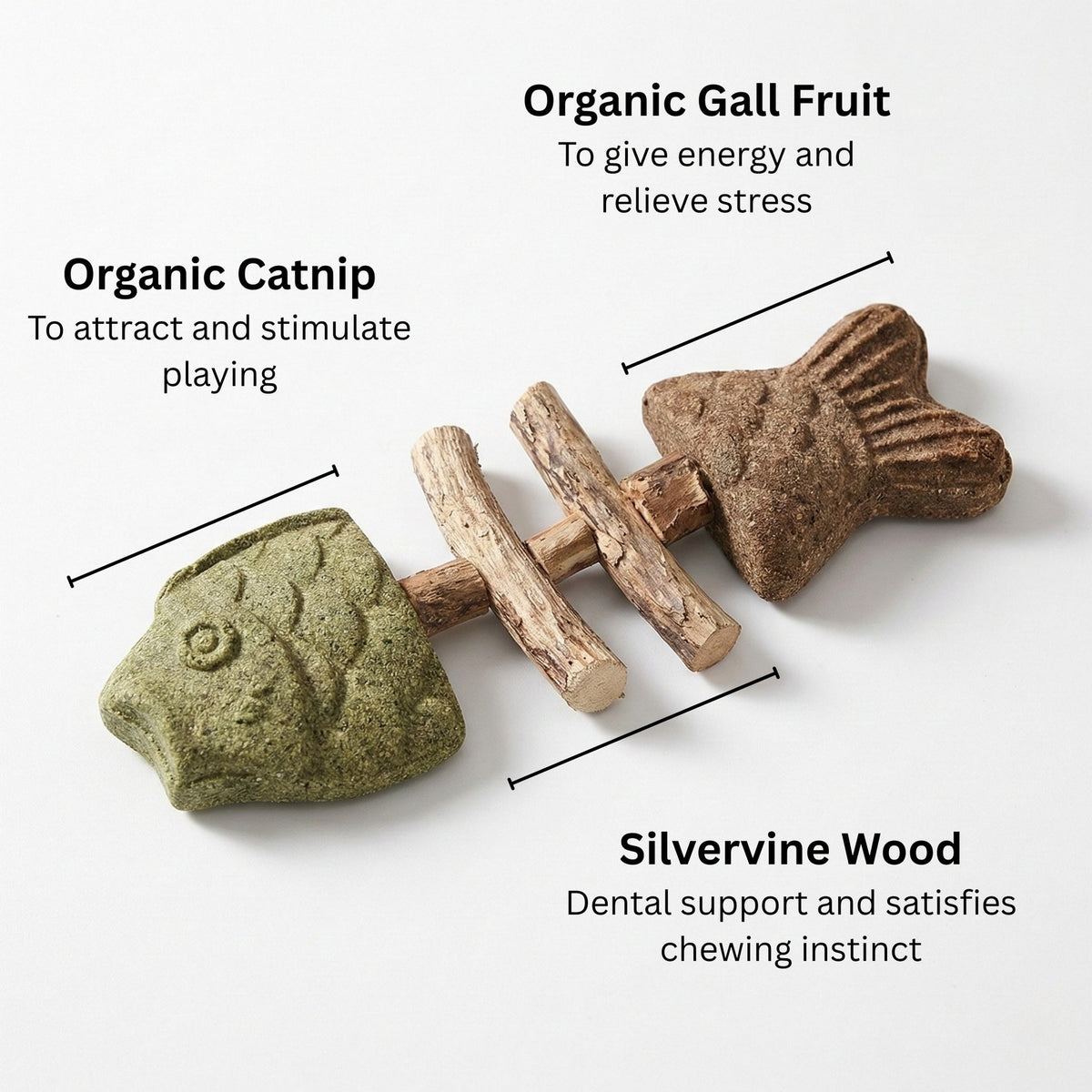 Fish Bone Catnip & Silver Leaf Chew