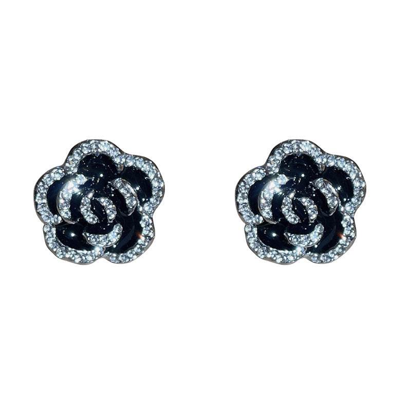 Copper Rhinestone Flower Earrings - Etherealing