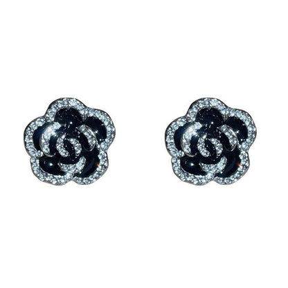 Copper Rhinestone Flower Earrings - Etherealing