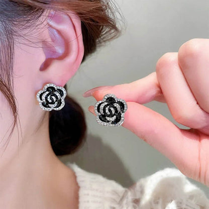 Copper Rhinestone Flower Earrings - Etherealing