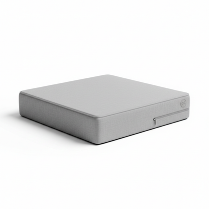 Premium orthopedic memory foam pet bed with light grey removable washable cover and zipper, minimalist design