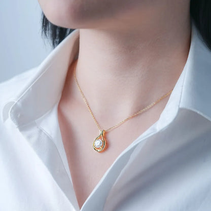 2 Carat Moissanite 925 Sterling Silver Pendant Necklace