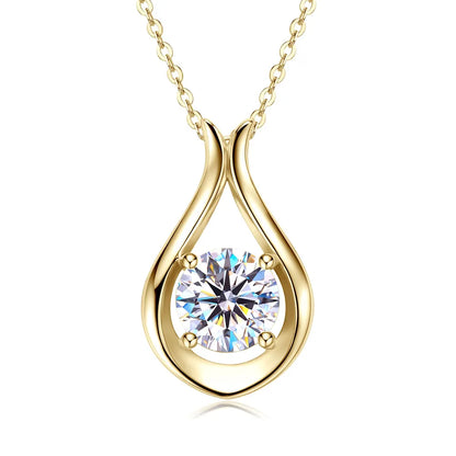 2 Carat Moissanite 925 Sterling Silver Pendant Necklace