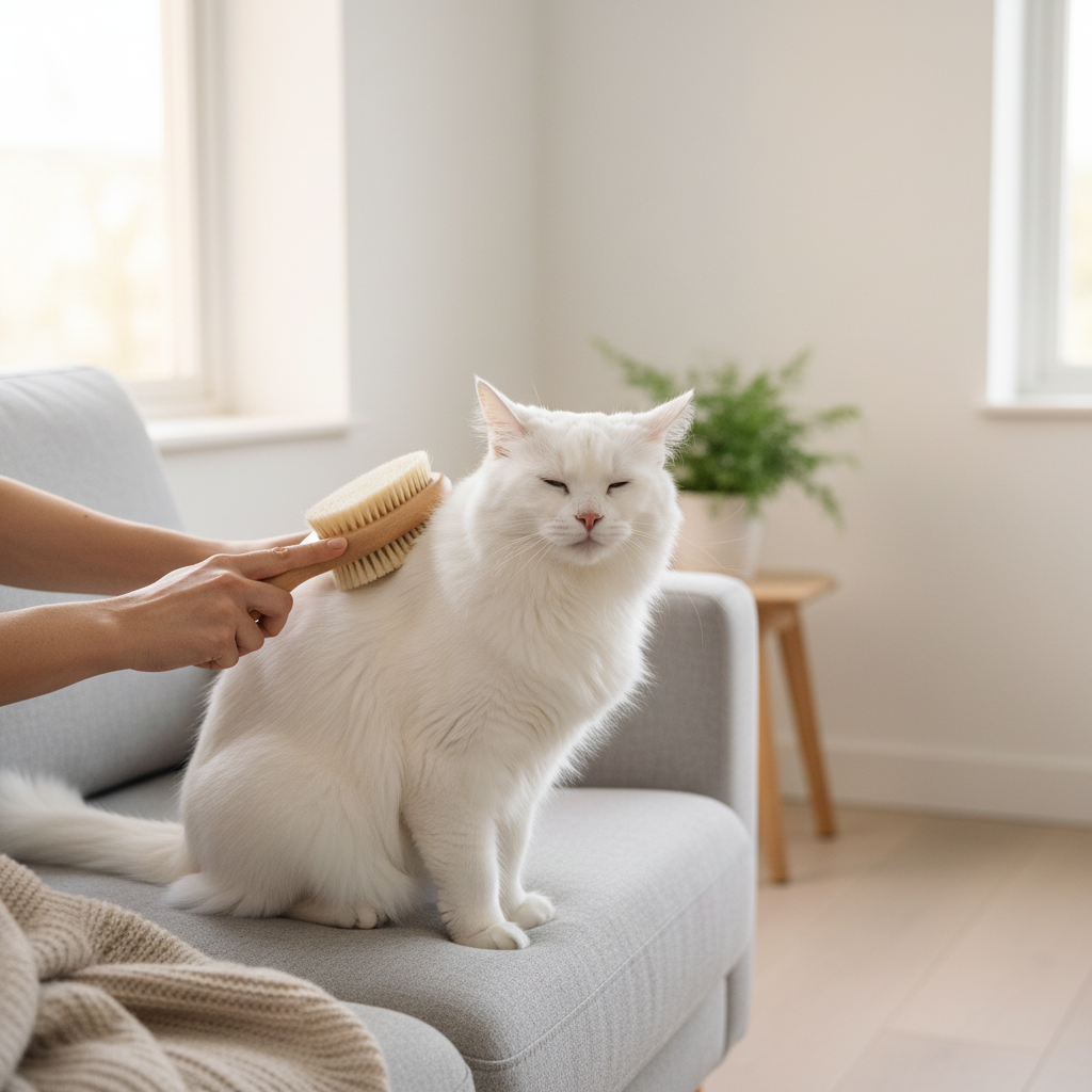 Cat Grooming Scene